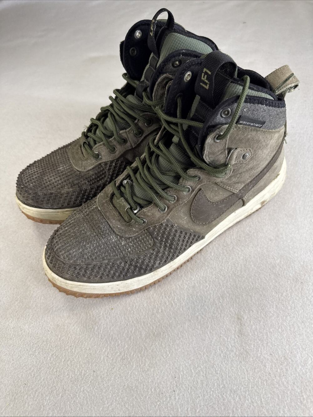 Nike Lunar Force 1 Duckboot Shoes Mens Size 13 Green Winter Sneakers